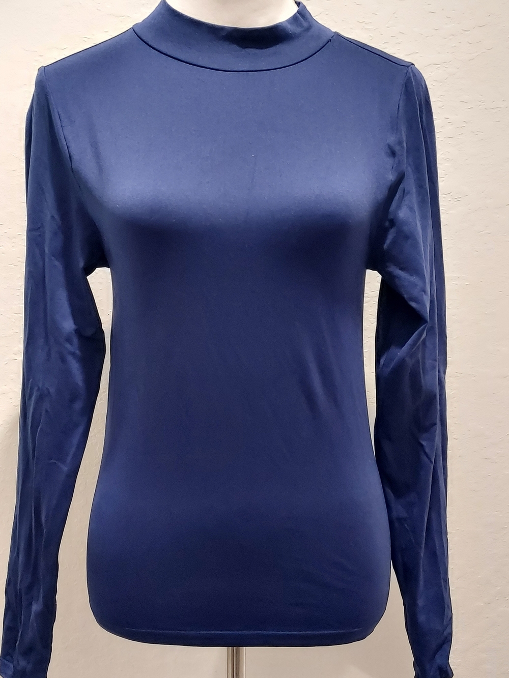 wild fable Navy Mock Neck Long Sleeve Top